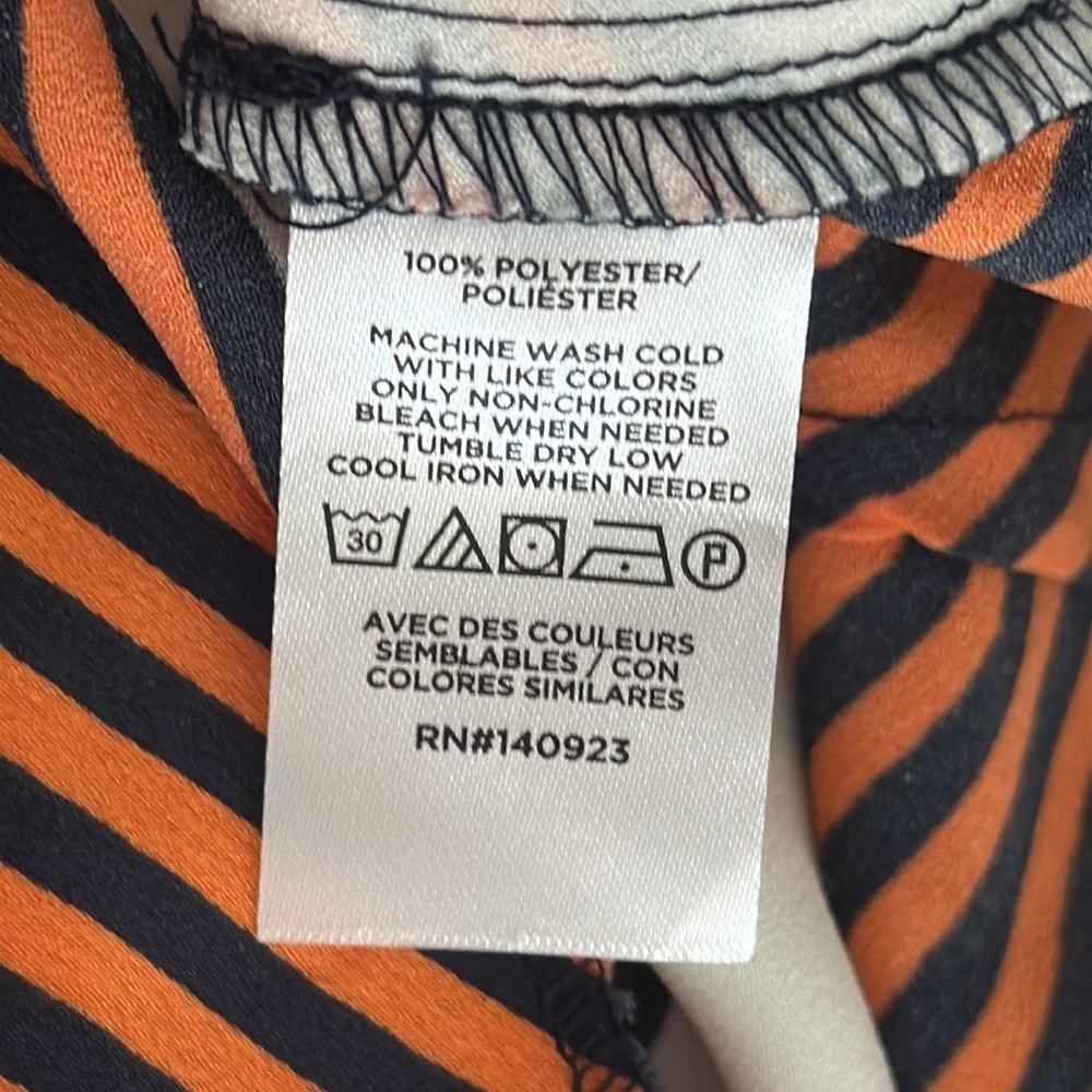 LOFT Bias Cut Midi Skirt Ann Taylor Orange Navy Blue White Size 6 Wrap Maxi Midi - Picture 7 of 8